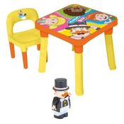 Mesinha Mesa Infantil Mundo Bita Didatica + Cadeira + Boneco