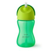 Copo com Canudo Curvado Avent Dino Verde 300ml SCF798/01