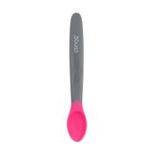 Colher de Silicone - Ergonômica - Termosensível - Rosa e Cinza - Clingo