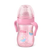 Mamadeira com Alça - 240ml - Super Evolution - Primeiros Passos - Rosa - Lillo