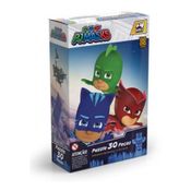 Quebra-Cabeça - 30 Peças - PJ Masks - Corujita, Menino Gato e Lagartixo - Grow