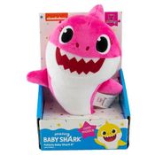 Baby Shark - Pelúcia Musical 20cm - Tubarão Rosa - Sunny