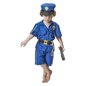Fantasia de Policial Infantil Masculina Com Quepe e Algema