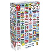 Quebra-Cabeça - 200 Peças - Bandeiras do Mundo - Grow