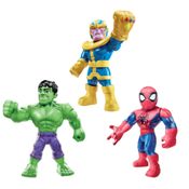 Figuras Articulados - Marvel - Thanos, Spider-Man e Hulk - 25 Cm - Hasbro