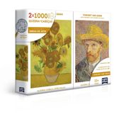 Quebra-Cabeça Combo - Vincent Van Gogh - Retrato e Girassóis - 2000 Peças - Game Office - Toyster