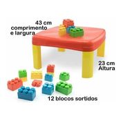 Mesa Infantil Kids Pedagógica Com 12 Blocos Grandes Simo Toys