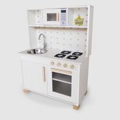 Mini Cozinha Infantil Mdf Com Microondas Branca
