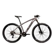 Bicicleta Alumínio KSW Shimano Altus 24 Vel Freio Hidráulico e Suspensão com trava KRW18 - Grafite/Preto Fosco - 15,5"