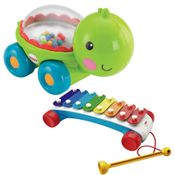 Kit Fisher-Price - Xilofone Colorido e Veículos dos Animais - Tartaruga