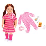 EXCLUSIVO – Kit Our Generation - Boneca Kimmy e Pijama de Estrelinha e Cereais - Candide