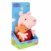 Pelúcia Infantil - 30 cm - Peppa Pig - Peppa e seu Ursinho - Sunny