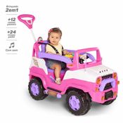 Carrinho de Passeio e Pedal - Jipe Diipi - Rosa - Calesita