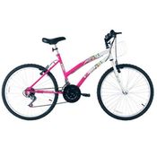 Bicicleta Aro 24 - Parati 18-V Prata e Rosa - Track & Bikes