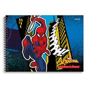 Caderno Cartografia - Marvel - Spider-Man - Starschool - 1/4 Capa Dura Espiral - 80 Folhas - Azul