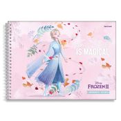 Caderno Cartografia - Disney - Frozen - Starschool - Espiral Capa Dura - 80 Folhas - Rosa