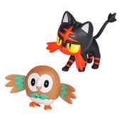 Pokemon - Bonecos Rowlet e Litten - Dtc