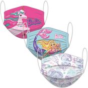 Máscara de Proteção Infantil Reutilizável c/ 3 Unidades - Barbie - Fun -  UNICA