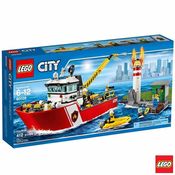 LEGO CITY - BARCO DE COMBATE AO FOGO 412 PEÇAS 60109 UNICA