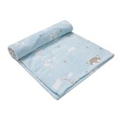 Cobertor Bebê Microfibra Azul Raposa 1,10 X 85cm Papi