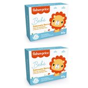 2 SABONETES EM BARRA BEBE FISHER PRICE 90GR HIPOALERGÊNICO