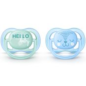 CHUPETA ULTRA AIR DUPLA DECORADA 0-6M MENINO PHILIPS AVENT