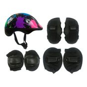 Kit de Proteção Capacete Joelheiras Cotoveleiras Infantil