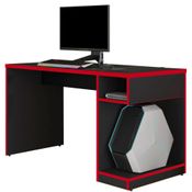 Mesa Para Computador Notebook PC Gamer Legend F01 Preto Vermelho - Lyam Decor