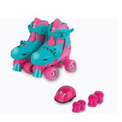 Patins Roller Kit Rosa com Azul 30-33 - Fenix PK-01T