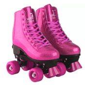 Patins 4 Rodas Glitter Ajustáveis Rosa 31/34 - Fenix PB-01R