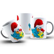 Caneca Porcelana Natal Galinha Pintadinha Personalizada 325ml