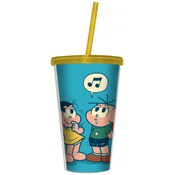 Copo Com Canudo - Turma da Mônica - Magali e Cebolinha