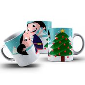 Caneca Porcelana Feliz Natal Show Da Luna 325ml