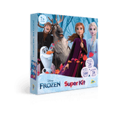 Super Kit Quebra-Cabeça + Memória +Dominó Frozen