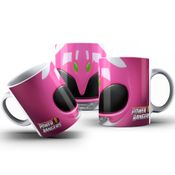 Caneca De Polímero Power Ranger Rosa Personalizada 325ml