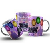 Caneca De Polímero Vingadores Pedras Do Thanos Personalizada 325ml