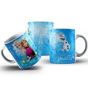 Caneca De Polímero Frozen Elsa, Anna e Olaf Personalizada 325ml