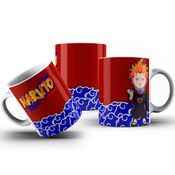 Caneca De Polímero Personagens Naruto Fundo Vermelho Personalizada 325ml