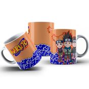 Caneca De Polímero Personagens Naruto Fundo Laranja Personalizada 325ml