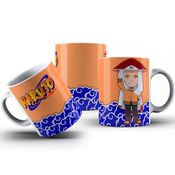 Caneca De Polímero Personagens Naruto Fundo Laranja Personalizada 325ml