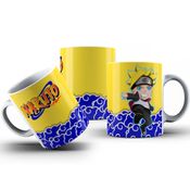 Caneca De Polímero Naruto Em Fundo Amarelo Personalizada 325ml