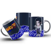Caneca De Polímero Personagens Naruto Fundo Azul Personalizada 325ml