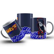 Caneca De Polímero Personagens Naruto Fundo Azul Escuro Personalizada 325ml