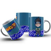 Caneca De Porcelana Personagens Naruto Fundo Azul 325ml Personalizada