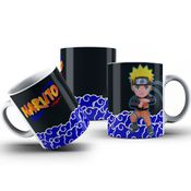 Caneca De Porcelana Naruto Fundo Preto 325ml Personalizada