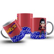 Caneca De Porcelana Personagens Naruto Fundo Vermelho 325ml Personalizada