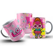 Caneca De Porcelana Lol Surprise Babado Rosa Personalizada 325ml