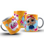 Caneca De Porcelana Lol Surprise Laranja Personalizada 325ml