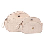 Kit Bebê 2 Peças Bolsa + Frasqueira Bord/ Urso Rosa