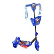 PATINETE COM CESTA AZUL CORRIDA DIVERTIDA + BRINDE (PILHAS)
